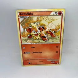 Growlithe 65/123 Common HeartGold & SoulSilver Pokemon Damaged - Image 1