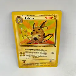 Raichu 29/62 Rare Fossil Pokemon Unlimited Damaged - Image 1