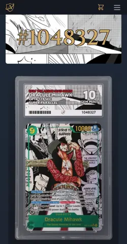 One Piece- Dracule Mihawk OP14-119 - Ace Grading - Gem Mint 10- PERFECT SUBGRADE - Image 1
