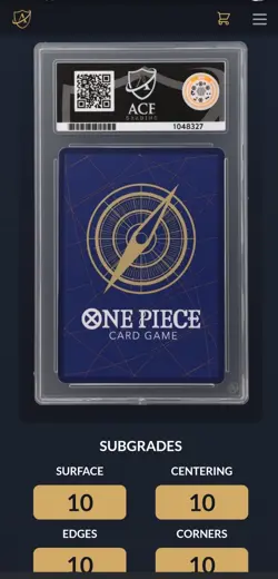 One Piece- Dracule Mihawk OP14-119 - Ace Grading - Gem Mint 10- PERFECT SUBGRADE - Image 2