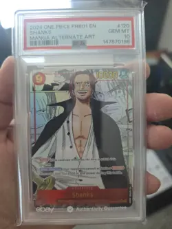 PSA 10 GEM MINT Shanks Manga Alternate Alt Art PRB01 One Piece OP01-120 - Image 1