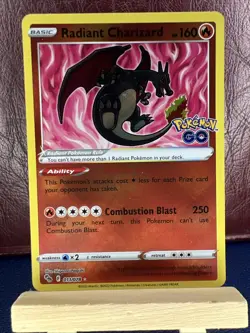 Radiant Charizard 011/078 Pokemon GO Ultra Rare Holo Set Shiny Pokemon Card TCG - Image 1