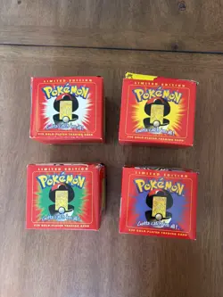 Pokemon Burger King Gold Plated Trading Card Red Box Lot Of 4 Charizard pikachu - Image 2