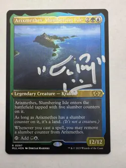 Arixmethes, Slumbering Isle (Foil Etched) Signed by The Professor MTG Foil NM - Image 1