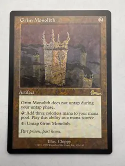 Grim Monolith 126 Rare Urza's Legacy Magic: The Gathering Near Mint - Image 1