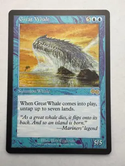 Great Whale 77 Rare Urza's Saga MTG Near Mint - Image 1
