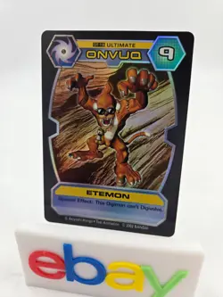 ETEMON DT-19 ULTIMATE HOLO Digimon D Tector 2002 Anime CCG Collectible Card - Image 1