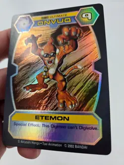 ETEMON DT-19 ULTIMATE HOLO Digimon D Tector 2002 Anime CCG Collectible Card - Image 2