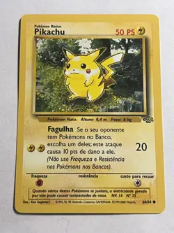 Pikachu 60/64 Jungle Set Portuguese Pokemon Card - Image 1
