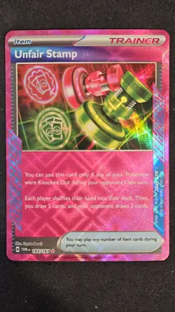Unfair Stamp 165/167 Sv06 Twilight Masquerade Ace Holo Pokemon TCG NM Condition - Image 1