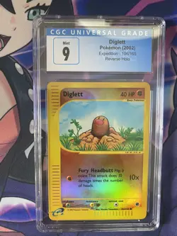 Diglett Reverse Holo 106/165 Expedition Pokemon Card Mint CGC 9 - Image 1