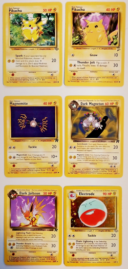 Set of 6 Pokemon Cards Yellow Electricity 1999 Wizards GAMEFREAK Great Condition - Image 1