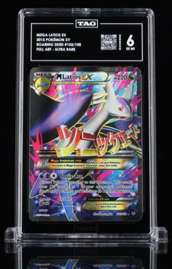 2015 POKEMON XY ROARING SKIES 102/108 MEGA LATIOS EX FULL ART TAG 6 EX. MT - Image 1