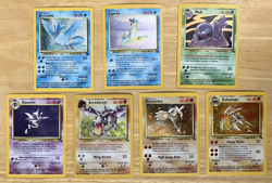 Pokemon Fossil Set Holo Lot of 7 Vintage Pokemon TCG MP/LP Articuno, Haunter - Image 1
