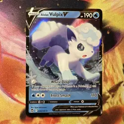 Alolan Vulpix V - 033/195 Ultra Rare Silver Tempest Pokemon TCG NM - Image 1