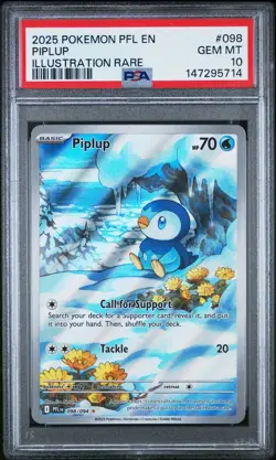 Pokemon TCG - Piplup 098/094 Phantasmal Flames Illustration Rare PSA 10 GEM MINT - Image 1
