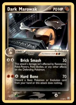 2004 Pokemon EX Team Rocket Returns Dark Marowak English #7 Rare - Image 1