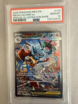 MEGA LUCARIO EX 179/132 PSA 10 POKEMON MEGA EVOLUTION SPECIAL ILLUSTRATION RARE - Image 1