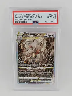 Pokemon SWSH Hisuian Zoroark VStar GG56/GG70 Ultra Rare PSA 10 TCG Crown Zenith - Image 1