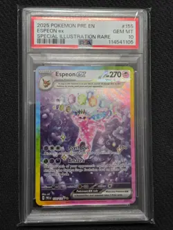 2025 POKEMON EN-PRISMATIC EVOLUTIONS #155 ESPEON EX PSA 10 GEM MT - Image 1