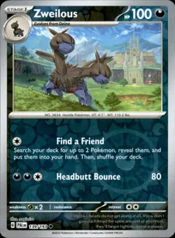 Zweilous 139/193 Reverse Holo - Pokemon SV02: Paldea Evolved LP - Image 1