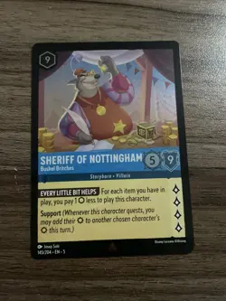 DISNEY LORCANA SHIMMERING SKIES SHERIFF OF NOTTINGHAM 145/204 FOIL - Image 1