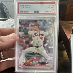 Topps 2018 Max Fried #316 PSA 10 Rookie Atlanta Braves Base Set Baseball Card - Image 1
