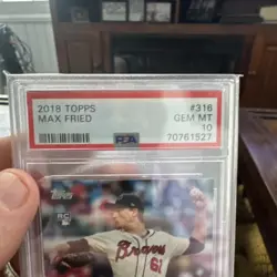 Topps 2018 Max Fried #316 PSA 10 Rookie Atlanta Braves Base Set Baseball Card - Image 3