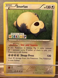 Build a Bear Pokemon Card Snorlax Promo Trading Card 80/106 TCG LP/NM - Image 1