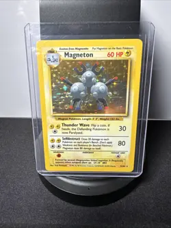 Pokemon TCG Magneton Base Set Holo Unlimited Rare Card 9/102 WOTC - Image 1