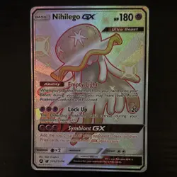 Pokemon Nihilego GX SV62/SV94 Hidden Fates Shiny Vault Ultra Beast Full Art Holo - Image 3