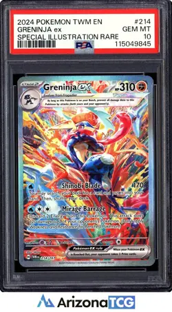 Pokemon 2024 Greninja ex 214/167 Tera SIR Twilight Masquerade GEM MINT PSA 10 - Image 1
