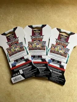 Pokemon Scarlet & Violet Obsidian Flames Blister Sleeved Sealed Pack Lot Of 6x - Image 2