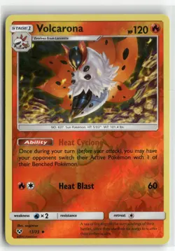 Volcarona 13 Reverse Holo Shining Legends Pokemon Uncommon Reverse Holo NM - Image 1