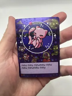 Pokiebubies 1st Edition Fan Art Chef Ken Lee Mewie #79 Mew V2 Holo Pokemon - Image 3