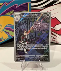 Pokemon Team Rocket's Weezing Illustration Rare Holo Stage 1 199/182 Sv10 130 HP - Image 1