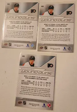 2024-25 Upper Deck Series 2 Matvei Michkov #492 Young Guns- Lot Of 3- Flyers - Image 2