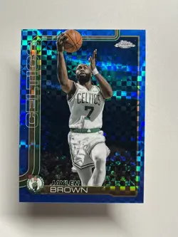 Jaylen Brown 2025-26 Topps Chrome #51 Blue X-Fractor Celtics - Image 1