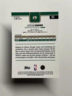 Jaylen Brown 2025-26 Topps Chrome #51 Blue X-Fractor Celtics - Image 2