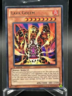 Yugioh TCG Lava Golem SDMA-EN014 Structure Deck Marik Ultra Rare 1st Edition NM - Image 1