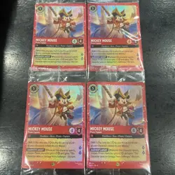 Disney’s Lorcana Mickey Mouse Pirate Captain 18/P2 Promo New Sealed (x4) - Image 1