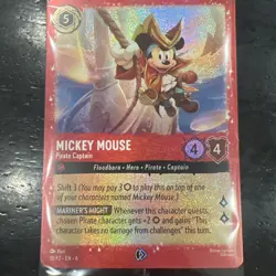 Disney’s Lorcana Mickey Mouse Pirate Captain 18/P2 Promo New Sealed (x4) - Image 2