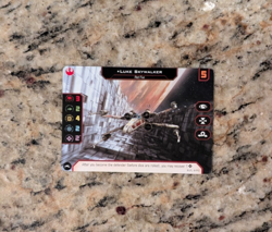 Star Wars X-Wing 2.0 Miniatures Luke Skywalker Obsidian Pilot Alt Art Promo Card - Image 1