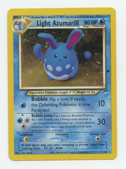 Light Azumarill 13/105 Holo Neo Destiny Pokemon Card WOTC LP - Image 1