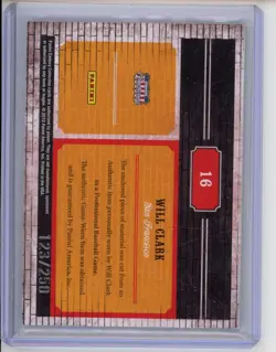 2010 Century Collection Blast from the Past Materials Jerseys Will Clark /250 - Image 2