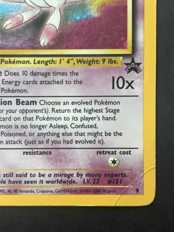 Pokemon Card Mew Promo 9 Holo WotC Wizards of the Coast 1999-2000 Damaged/Played - Image 4
