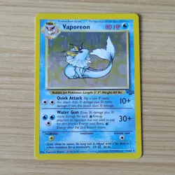 Pokemon Vaporeon Jungle 12/64 Holo Rare Stage 1 80 HP Unlimited English Card - Image 1
