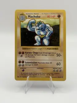 Machoke 34/102 Shadowless Base Set Pokemon Card WOTC 1999 - Image 1