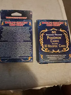2 -World's Greatest Card Chase Pokemon Box 60 Cards Holofoil & Redemption Cards - Image 2