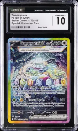 2024 POKEMON STELLAR CROWN SPECIAL ILLUSTRATION RARE TERAPAGOS CGC 10 GEM MINT - Image 1
